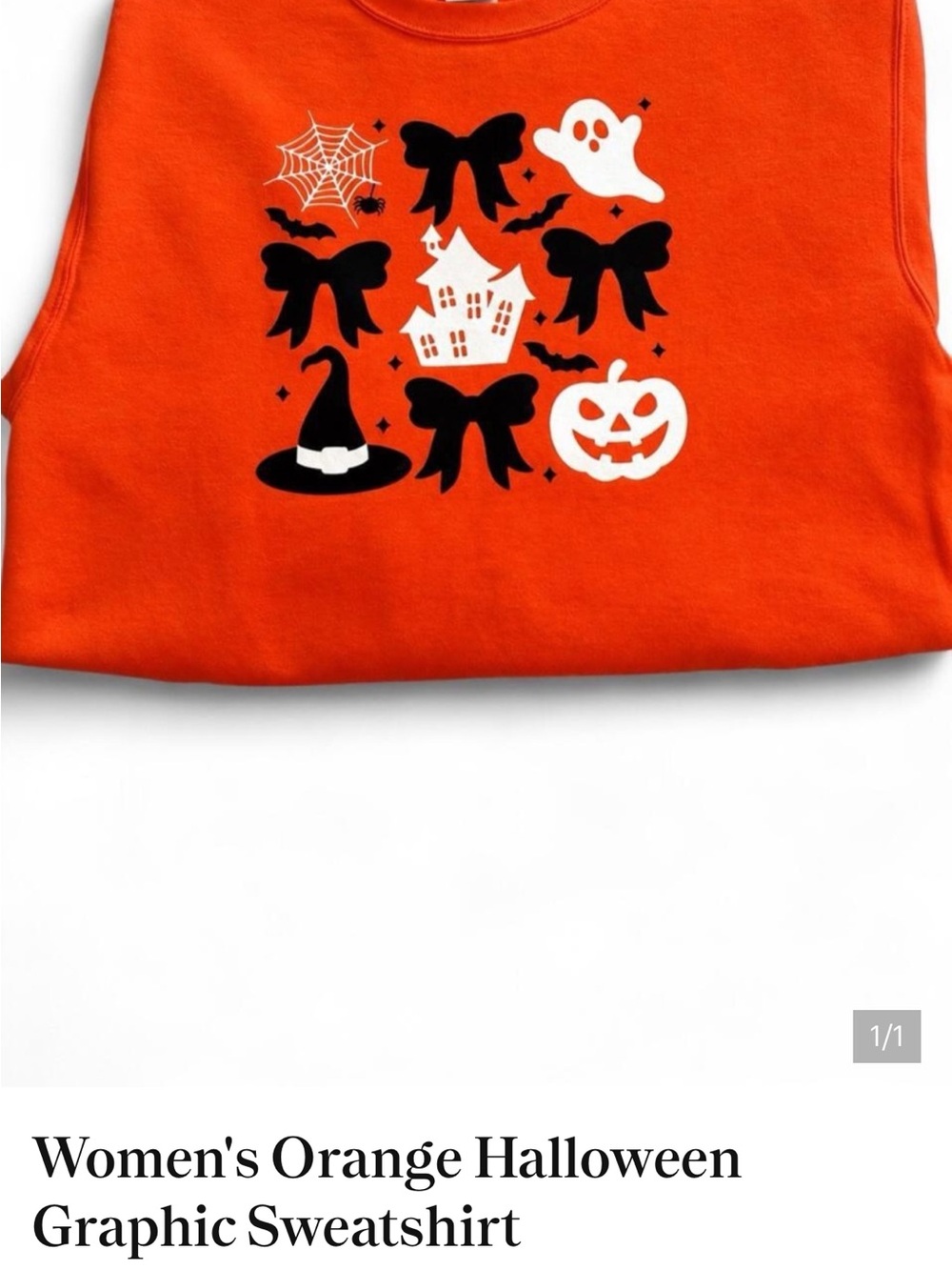 Women's Orange Halloween Graphic Sweatshirt - Picture 2 of 2